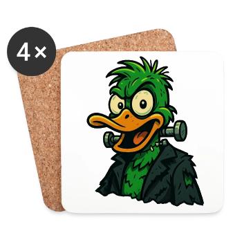 Frankenquack – Crazy Halloween Duck - Coasters (set of 4) - white - Front