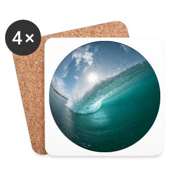 Breakwater Beach Pattern - Coasters (set of 4) - white - Front