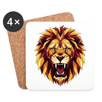 lion - Coasters (set of 4) - white - Front