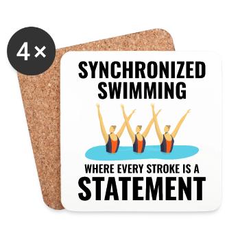 Triumphierende Synchro-Schwimmer - Untersetzer (4er-Set) - Weiß - Vorne