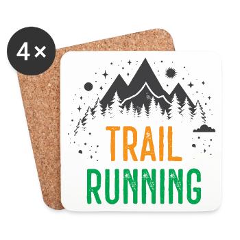 Trailrunning - Untersetzer (4er-Set) - Weiß - Vorne