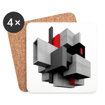 Cube - Coasters (set of 4) - white - Front