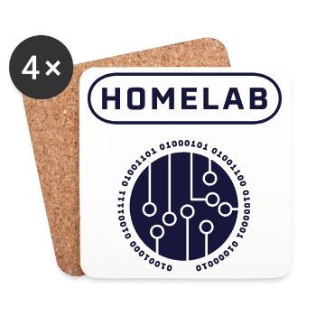 Digital AI Technology Graphic Print - Coasters (set of 4) - white - Front