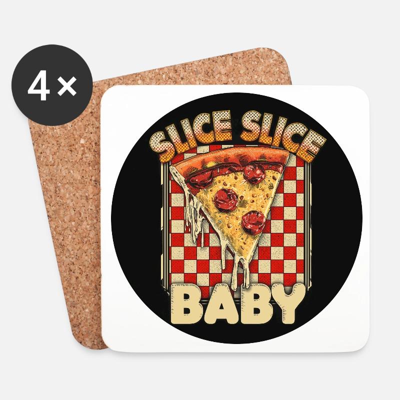 Pizza Slice Baby Design - Untersetzer (4er-Set) - Weiß