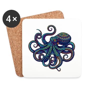Octopus - Untersetzer (4er-Set) - Weiß - Vorne