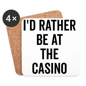Je préfère être au casino - Dessous de verre (lot de 4) - blanc - Devant