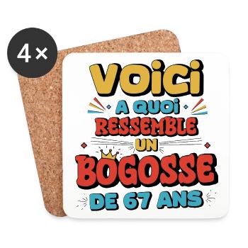 Humour et auto-dérision 67 ans - Dessous de verre (lot de 4) - blanc - Devant