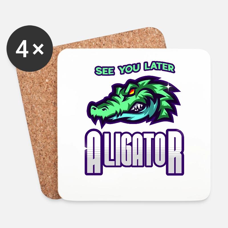 See You Later Aligator - Untersetzer (4er-Set) - Weiß