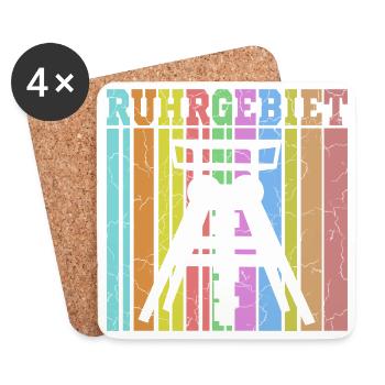 zeche ruhrgebiet - Untersetzer (4er-Set) - Weiß - Vorne