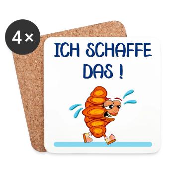 LAUF MOTIVATION JOGGEN FRANZBRÖTCHEN - Untersetzer (4er-Set) - Weiß - Vorne