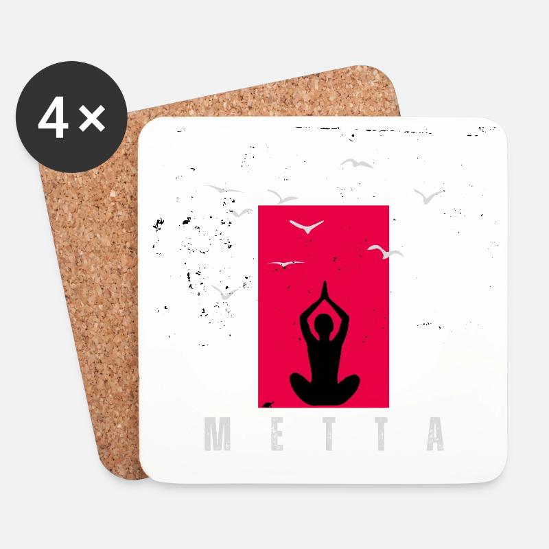 Metta Meditation - Untersetzer (4er-Set) - Weiß