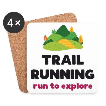 Trail Running - Run to Explore - Coasters (set of 4) - white - Front