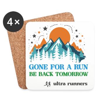Parti courir - De retour demain - Ultra Runners - Dessous de verre (lot de 4) - blanc - Devant