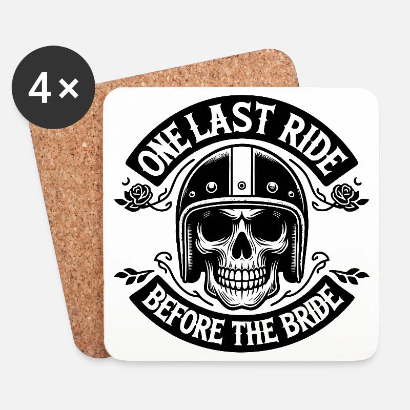 One Last Ride Before the Bride - Coasters (set of 4) - white
