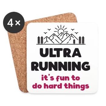 Ultra Running – Schwierige Dinge machen Spaß - Untersetzer (4er-Set) - Weiß - Vorne