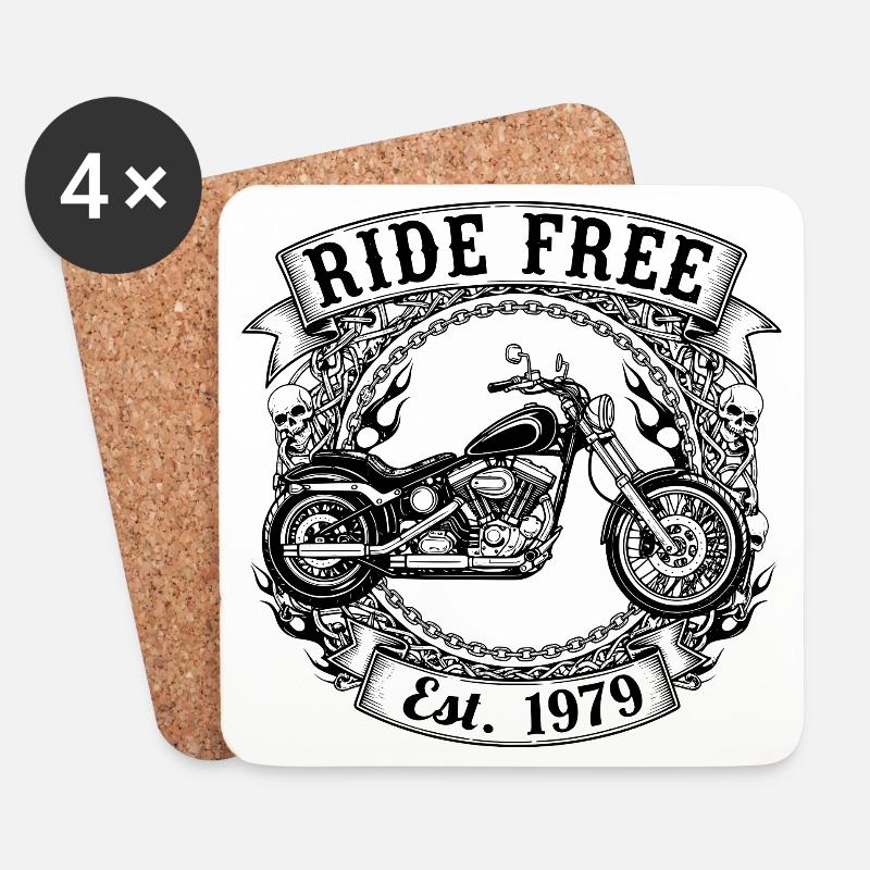 Ride Free - Untersetzer (4er-Set) - Weiß