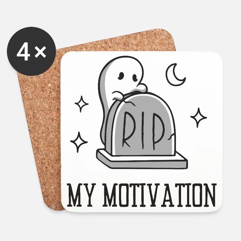 RIP Meine Motivation - Untersetzer (4er-Set) - Weiß