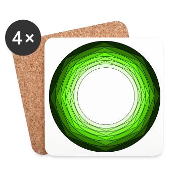 Cercles vert vif - Dessous de verre (lot de 4) - blanc - Devant