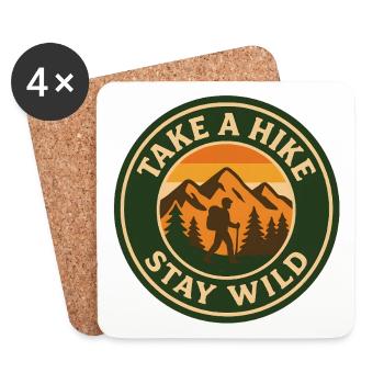 Take A Hike - Stay Wild - Untersetzer (4er-Set) - Weiß - Vorne