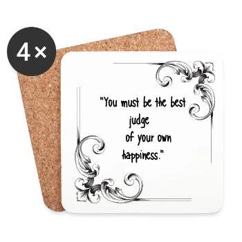 Cadeau citation Emma de Jane Austen - Dessous de verre (lot de 4) - blanc - Devant
