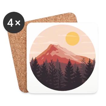 Sunset Landscape Nature Lover - Coasters (set of 4) - white - Front