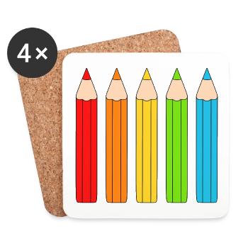 Lebendiges Farbstift-Array-Design - Untersetzer (4er-Set) - Weiß - Vorne