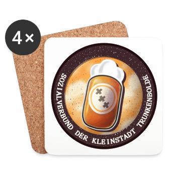 Beer icon with fun motif - Coasters (set of 4) - white - Front
