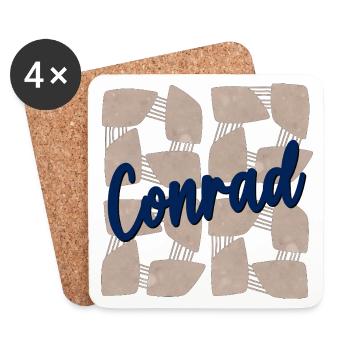 NAME DAY NAME CONRAD - Coasters (set of 4) - white - Front