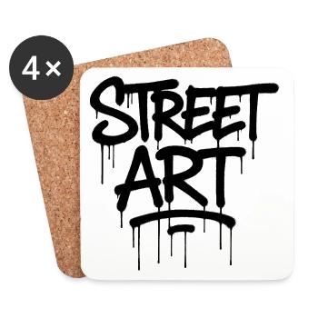 Graffiti tag street art  - Dessous de verre (lot de 4) - blanc - Devant