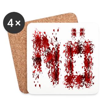 HALLOWEEN BLUTFLECKEN BLUT NEIN - Untersetzer (4er-Set) - Weiß - Vorne