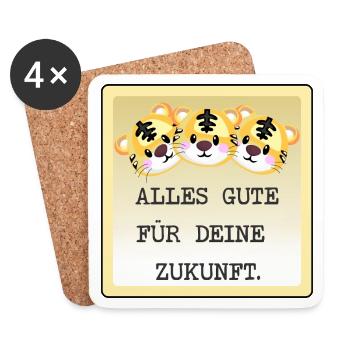 ABSCHIED TEAM TIGER - Untersetzer (4er-Set) - Weiß - Vorne