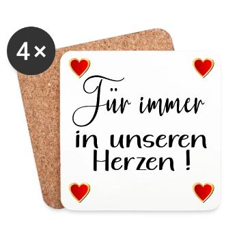 ABSCHIED TEAM HERZ - Untersetzer (4er-Set) - Weiß - Vorne
