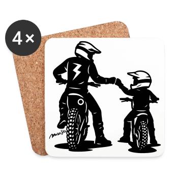 Motocross Vater und Sohn - Untersetzer (4er-Set) - Weiß - Vorne