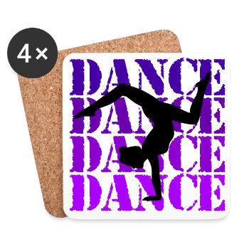 Danse en silhouette - Dessous de verre (lot de 4) - blanc - Devant
