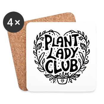 Plante dame club jardinage groupe drôle jardinier - Dessous de verre (lot de 4) - blanc - Devant