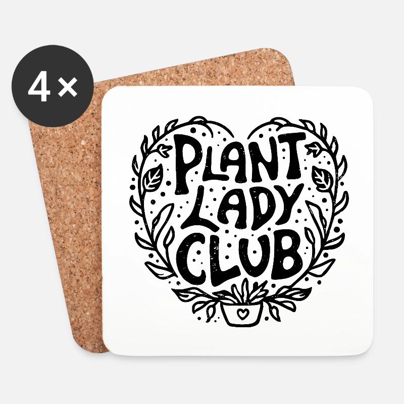 Pflanze Dame Club Gartengruppe lustiger Gärtner - Untersetzer (4er-Set) - Weiß