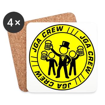 Bachelor Party Crew Logo Design - Coasters (set of 4) - white - Front