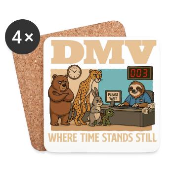 DMV, wo die Zeit still steht lustiger Sarkasmus - Untersetzer (4er-Set) - Weiß - Vorne
