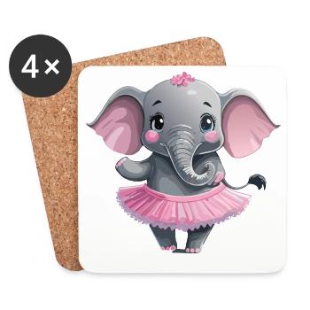 Elefant_im_Tuettue4 - Untersetzer (4er-Set) - Weiß - Vorne
