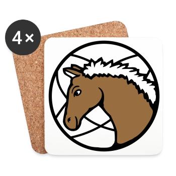 Pferd Süß Pony Fohlen Pferdemädchen Niedlich Comic - Untersetzer (4er-Set) - Weiß - Vorne