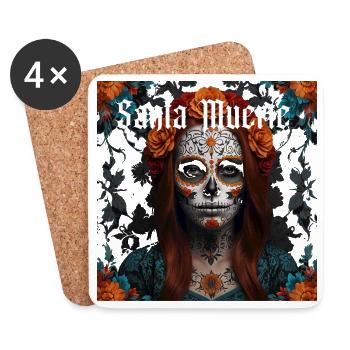 Santa Muerte Tag der Toten Design - Untersetzer (4er-Set) - Weiß - Vorne