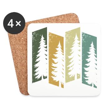 forest nature trees wilderness outdoor hiking - Coasters (set of 4) - white - Front