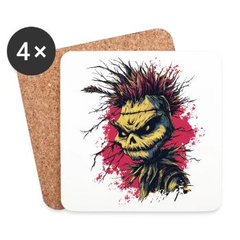 Punk Rock Scarecrow - Coasters (set of 4) - white - Front