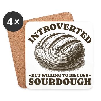 Introverted But Willing To Discuss Sourdough - Coasters (set of 4) - white - Front