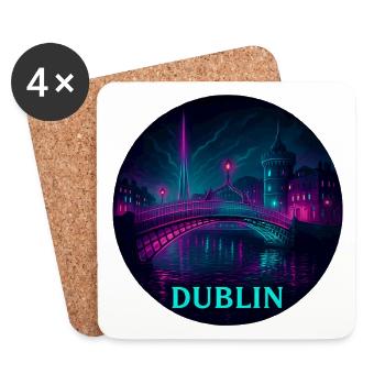 Dublin Souvenir Cyberpunk - Dessous de verre (lot de 4) - blanc - Devant