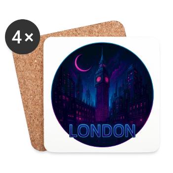 London Souvenir Cyberpunk - Untersetzer (4er-Set) - Weiß - Vorne