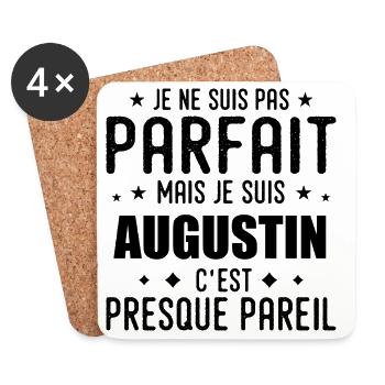 Augustin : authentique, imparfait, top, perfection - Dessous de verre (lot de 4) - blanc - Devant