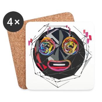 Triple Moji - Coasters (set of 4) - white - Front