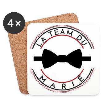 DESIGN EVG LA TEAM DU MARIÉ - Dessous de verre (lot de 4) - blanc - Devant