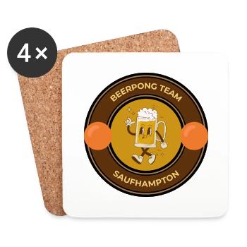 Bierpong Team Saufhampton Logo - Untersetzer (4er-Set) - Weiß - Vorne